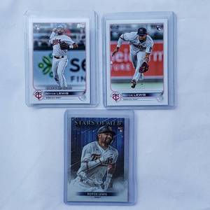 lot 200 image: Lot of 3 Royce Lewis Rookie Cards Rookie Debut Topps US149 Update, Topps Stars of MLB No. SMLB-84, Topps US105 Update Series