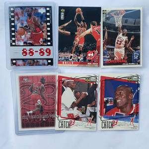 lot 211 image: Lot of 6 Michael Jordan Cards