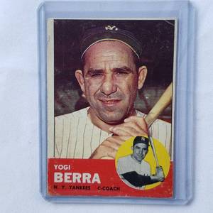 lot 244 image: Yogi Berra 1963 Topps No. 340