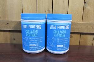 lot 34 image: (Set of 2)Vital Proteins Natural Whole Nutrition Collagen Peptides - Pasture Raised, Grass Fed, Paleo Friendly, Gluten Free, Single Ingredient - 24 Ounce