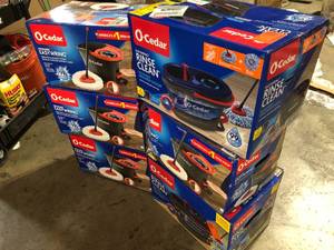 lot 26 image: Lot of O-Cedar EasyWring RinseClean Microfiber Spin Mop with 2-Tank Bucket System and 1 Extra Mop Head Refill  Customer Returns See Pictures