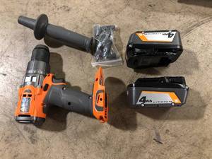 lot 29 image: RIDGID 18V Brushless Cordless 12 in. Hammer DrillDriver (Tool Only) Customer Returns See Pictures