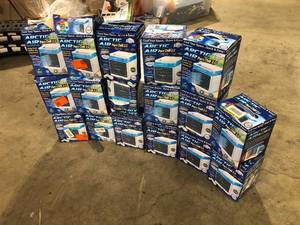 lot 31 image: 17 Lots of ARCTIC AIR 76 CFM 4 Speed Portable Evaporative Cooler for 45 sq. ft.  Customer Returns See Pictures