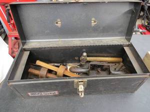 lot 29 image: Vintage Woodworking Tools with Tool Box