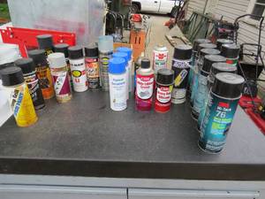 lot 49 image: Mixed Lot of Spray Adhesives, Lubricants and Paint