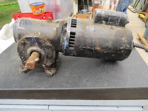 lot 56 image: Westinghouse 1 Phase AC Motor with Eberhardt - Denver PowerGear Speed Reducer