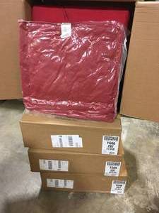 lot 27 image: 4 Boxes of ARDEN SELECTIONS 24 in. x 24 in. 2-Piece Deep Seating Outdoor Lounge Chair Cushion in Ruby Red Leala    Customer Returns See Pictures