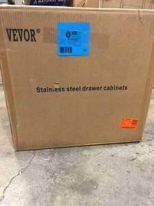 lot 32 image: Vevor Outdoor Kitchen 16 in. W X 21.5 in. H X 18 in. D Stainless Steel BBQ Island Access Drawers with Handles   Customer Returns See Pictures