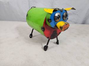 lot 27 image: New Handmade Recycled Metal Pig