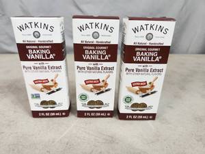 lot 31 image: 3 New Bottles of Watkins Baking Vanilla