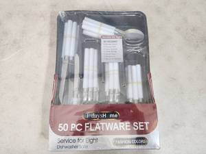 lot 56 image: New 50 Piece Flatware Set