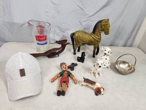 lot 63 image: Schmidt Beer Glass Pitcher, Collectible Figurines, and More