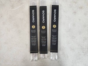 lot 126 image: 3 New 3 Packs of Sovaro Reusable Straws with Cleaning Brushes
