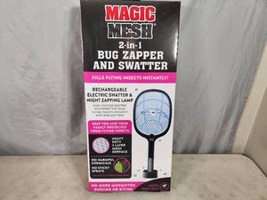 lot 143 image: New Magic Mesh 2 in 1 Bug Zapper and Swatter
