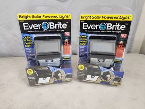 lot 151 image: 2 New Ever-Brite Motion Activated Solar Power LED Lights
