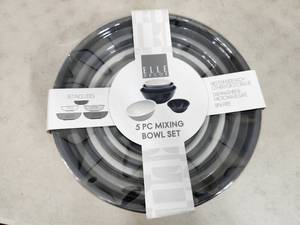 lot 169 image: New Elle Decor 5 Piece Mixing Bowl Set