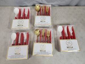 lot 174 image: 5 New Boxes of Reusable Silverware