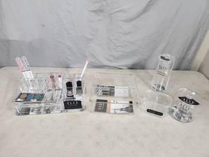lot 180 image: New Elle Cosmetic Organizer and New Cosmetics