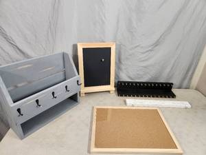 lot 198 image: New Wood Organizers, Chalkboard, etc