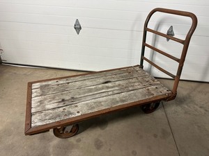 lot 3 image: Vintage Nutting Warehouse Cart
