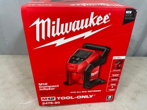 lot 11 image: Brand New Milwaukee M12 Cordless Compact Inflator  Air Compressor