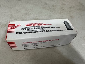 lot 39 image: New Milwaukee Carbide Tooth Hole Saw 1 -18