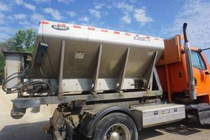 2008 Freightliner Business Class M2 HookRoll Off Truck With Box, Hiway Sander, & 11 Snow Plow