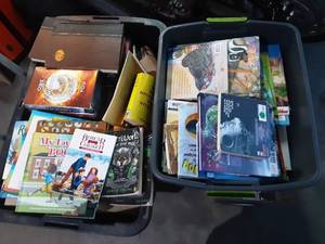 Two totes of books