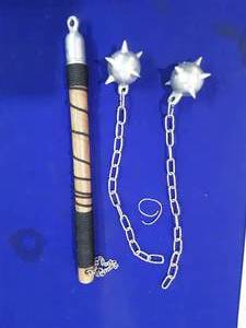 Medieval double mace ball flail
