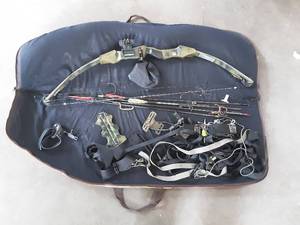 Black Bear compound bow with case and accessories