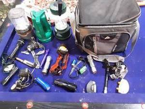 Assorted flashlights, headlamps, lanterns