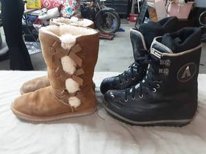 Two pair womens winter boots size 8