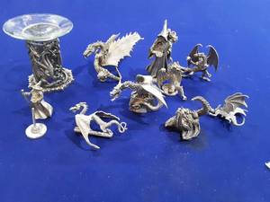 Assorted pewter figurines