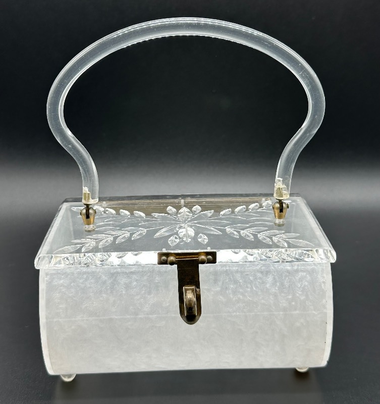 Charles Kahn 1950s Lucite Vinyl Purse