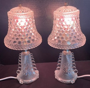 lot 83A image: Pair of  Vintage Glass Boudoir Lamps