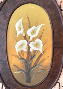 lot 99 image: Vintage Bamboo Floral Wall Decor