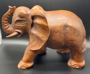 lot 106 image: Wonderful Wooden Elephant Figurine