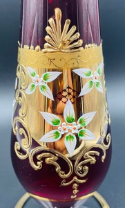 lot 121 image: Vintage Moser Victorian Ruby Red Vase