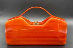 lot 2 image: Vintage Myles Original Lucite Tortoise Handbag