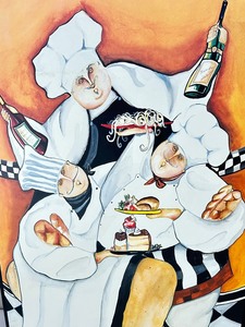lot 55 image: J. Garant French Fat Chefs Print