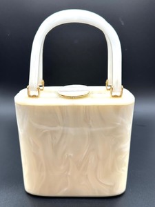 lot 176 image: Vintage Pearlized Hard Sided Handbag by Sasha