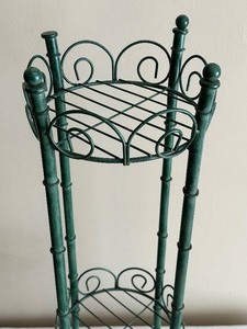 lot 177 image: Two Tiered Metal Decorative Plant Stand