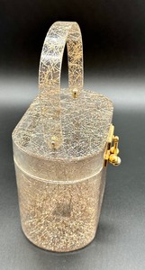lot 172 image: Mid Century Myles Original Gold Confetti Lucite Hard Case Handbag