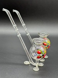 lot 204 image: Pair of Vintage Glass Absinthe Sipping Pipes