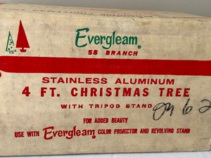 lot 12A image: Vintage True Evergleam Four Foot Aluminum Christmas Tree
