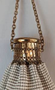 lot 229 image: Whiting & Davis White Metal Mesh Wristlet