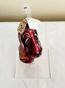 lot 79 image: Christopher Radko Rufus T. Dawg Blown Glass Ornament