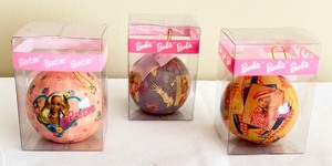 lot 183 image: Set of 3 Vintage 3 Decoupage Barbie Christmas MATRIX Ornaments