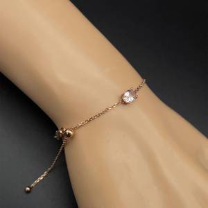 Oval Morganite Solitaire Adjustable Lightweight Cable Chain Bracelet in Rose Gold $999 Retail