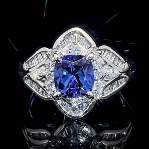 2.16 Carat Natural Tanzanite & Diamond Modern Cluster Floral Estate Ring in Platinum $6,150 Retail VIDEO